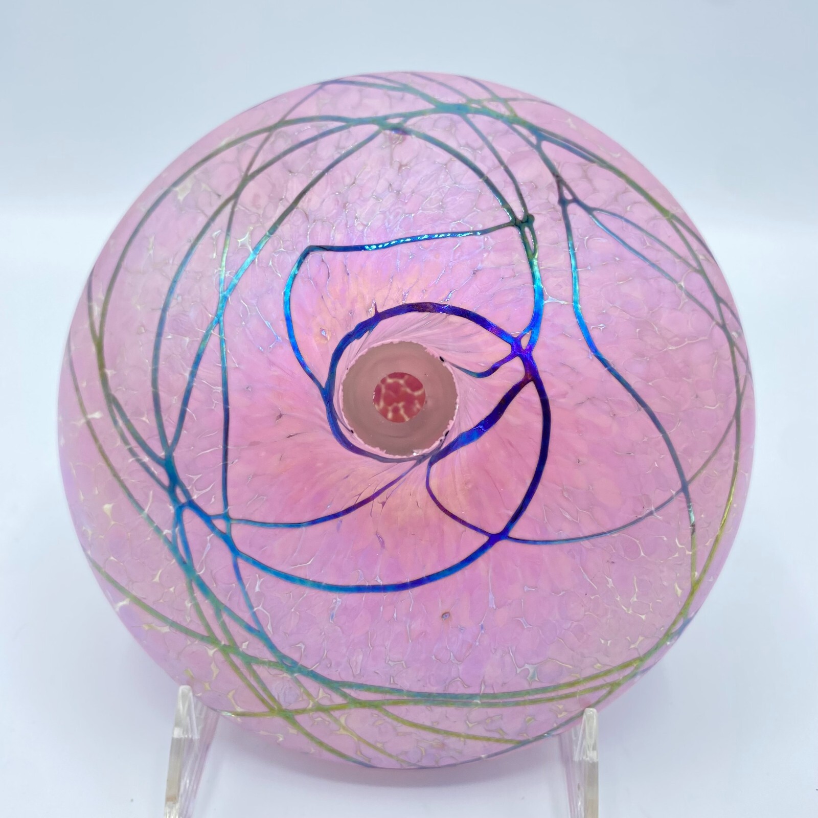 Glass Eye Studio Seattle Glass Oil Lamp Hand Blown Art Glass Orig