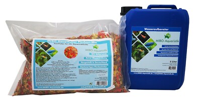 (2,65  /L) MIBO Wasseraufbereiter 5000ml + Flockenfutter 2500ml/ 425g 