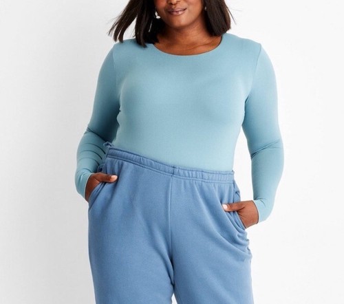 Woman’s A New Day Long Sleeve Softstreme Like Bodysuit Teal 2X