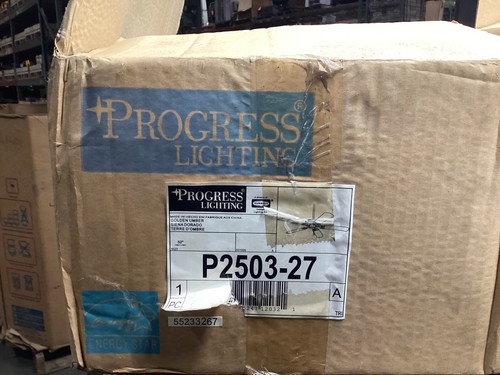PROGRESS LIGHTING P2503-27 INDOOR GOLDEN UMBER CEILING FAN 52" #104JMD9TOP*CO - Picture 1 of 3