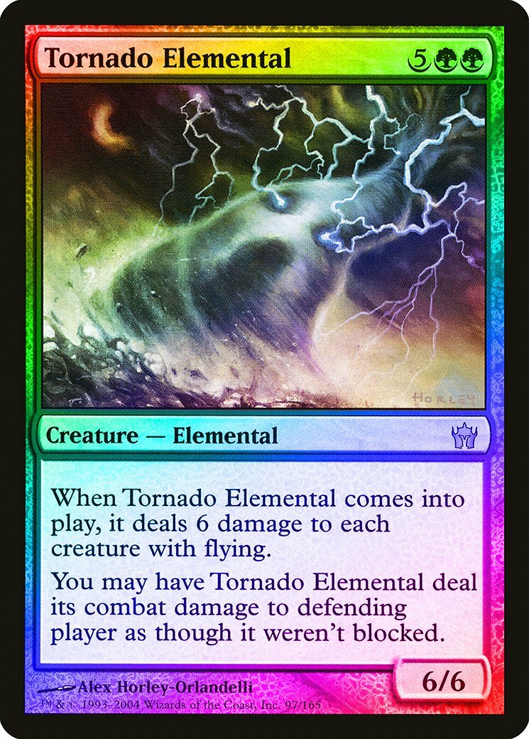 Tornado Elemental FOIL Fifth Dawn HEAVILY PLD Green Rare