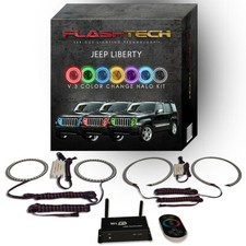 Rgb Multi Color Led Halo Kit With Wifi App For 2008-2013 Jeep Liberty Headlights
