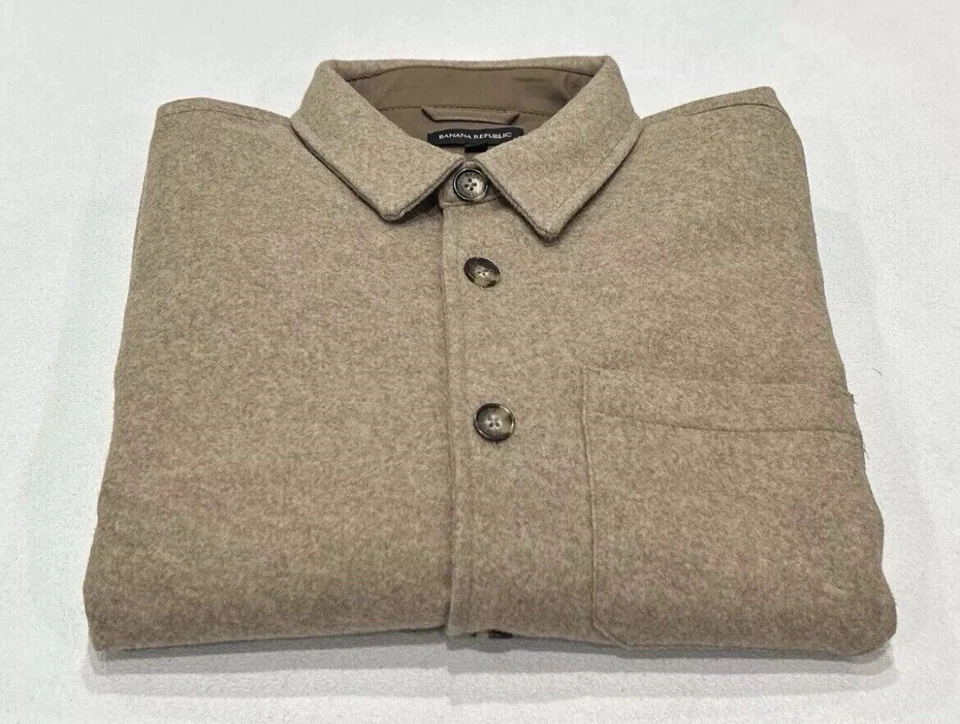 Chaqueta Camisa Banana Republic Heritage Para Hombre, Tostada, Talla S Foto 2 de 4