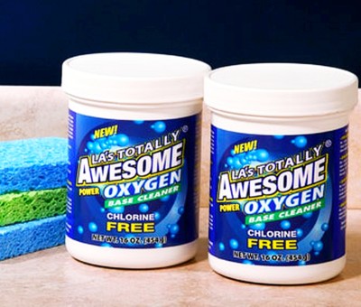 2 LA's Totally Awesome power Oxygen Base OXY CLEANER laundry booster 2x16oz Jars