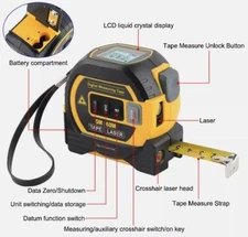 New 3-in-1 LCD Digital Display 5M 16' Measuring Tape 60M 65yd Laser Rangefinder