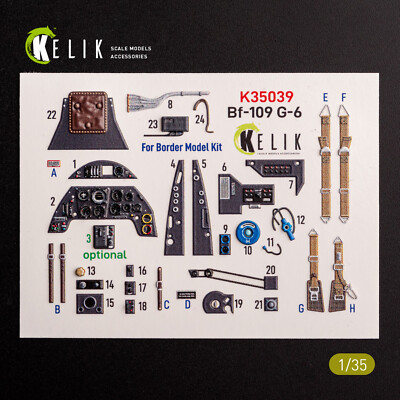 Kelik K35039 1:35 3D decal Bf-109 G-6 - interior for Border Models kit