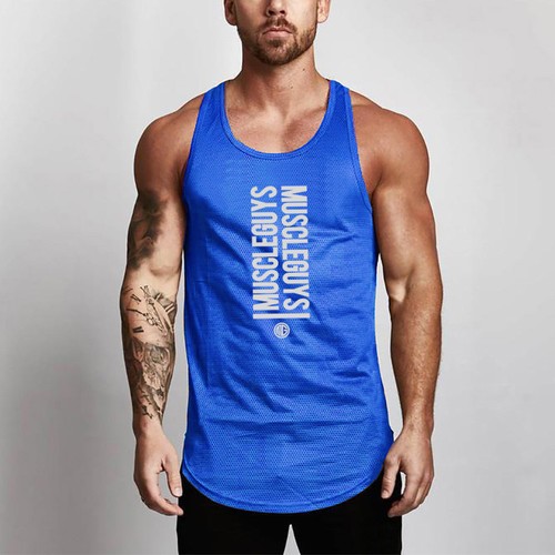 Men's High Quality Breathable Fitness Sports Gym Quick Dry Tank Tops With Logos - Picture 2 of 13