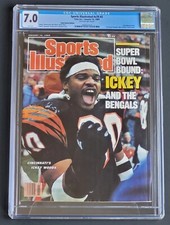 1989 Sports Illustrated ~ ICKEY WOODS ~ Cincinnati BENGALS ~ CGC 7.0