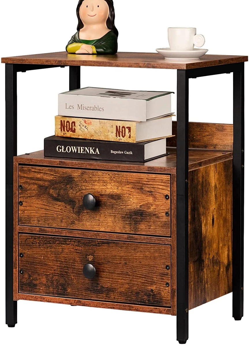Rustic brown bedside table online