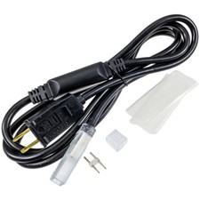 Black Led Strip Light Power Cord Kit - 120 Volt - High Output Smd-3528 - 6 Foo