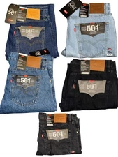 Levis 501 Mens Straight Fit Jeans Denim Original Fit bottoms New with Tags