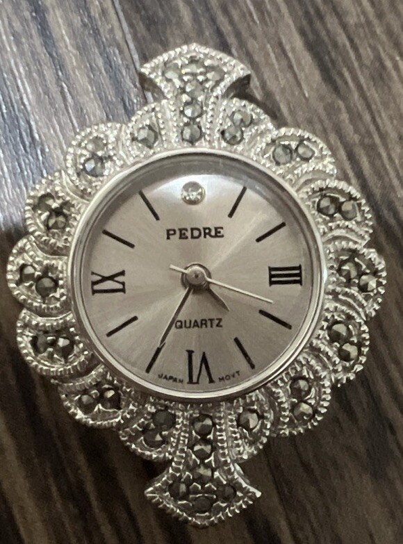 Vintage Watch Pedre Rhinestone Quartz Japan Movement For Parts Repairs No Band