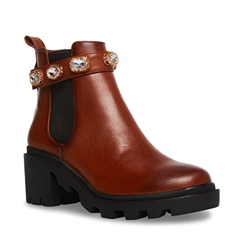 Steve Madden Amulet Cognac Pull On Chelsea Ankle Boots Womens M - Picture 2 of 7