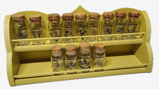 VTG XL Tiered Wood Spice Jar Rack Kitchen Shelf Wall Hanging Or Counter 23"L