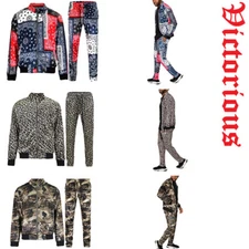 Men's Leopard Bandana Paisley & Camo Velvet Velour Tracksuit Set   ST861-862-863