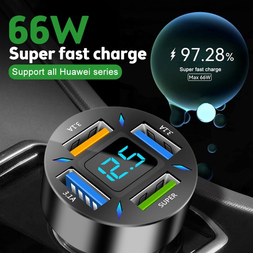 Car Cigarette Charger Lighter LED Voltmeter 2.4A USB QC3.0 port charging 12V/24V - Bild 3 von 15