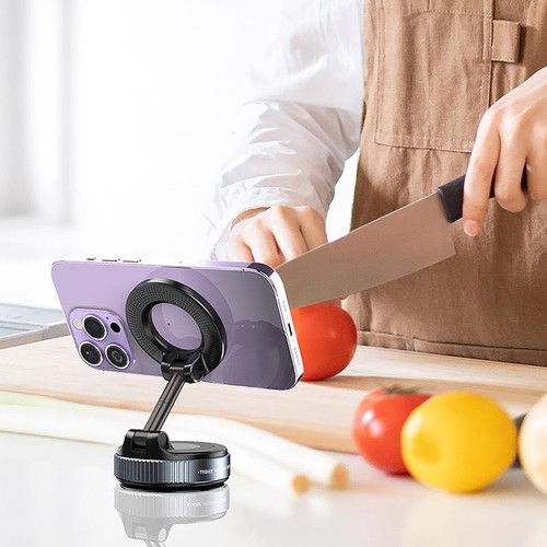 Vacuum Magnetic Phone Holder Stand For iPhone 16 15 14 13 12 For Your Car/Desk - Picture 3 of 20
