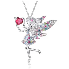 San Francisco Music Box Child Fairy Pendant Charm Necklace, Child Gift Necklace