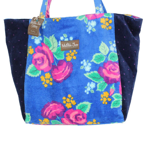 Matilda Jane Sweet Sunshine Tote Beach Pool Shopping 13x5x15 Day Bag Blue Floral - Picture 2 of 12