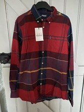 Barbour Tartan Tailored Shirt, Crimson, Medium, Brand New With Tags