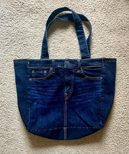 Denim Tote Bag American Eagle Blue Jean Novelty Lined Large Purse Shoulder Bag