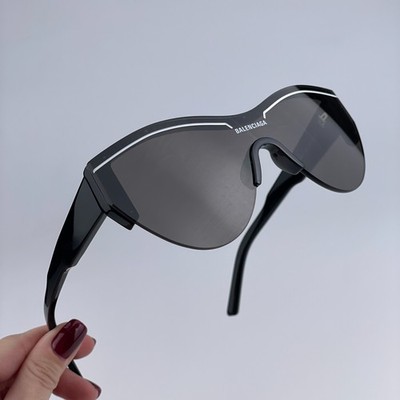 Balenciaga Men Sunglasses Black Grey Shield BB0004S 001 NEW  display picture 1
