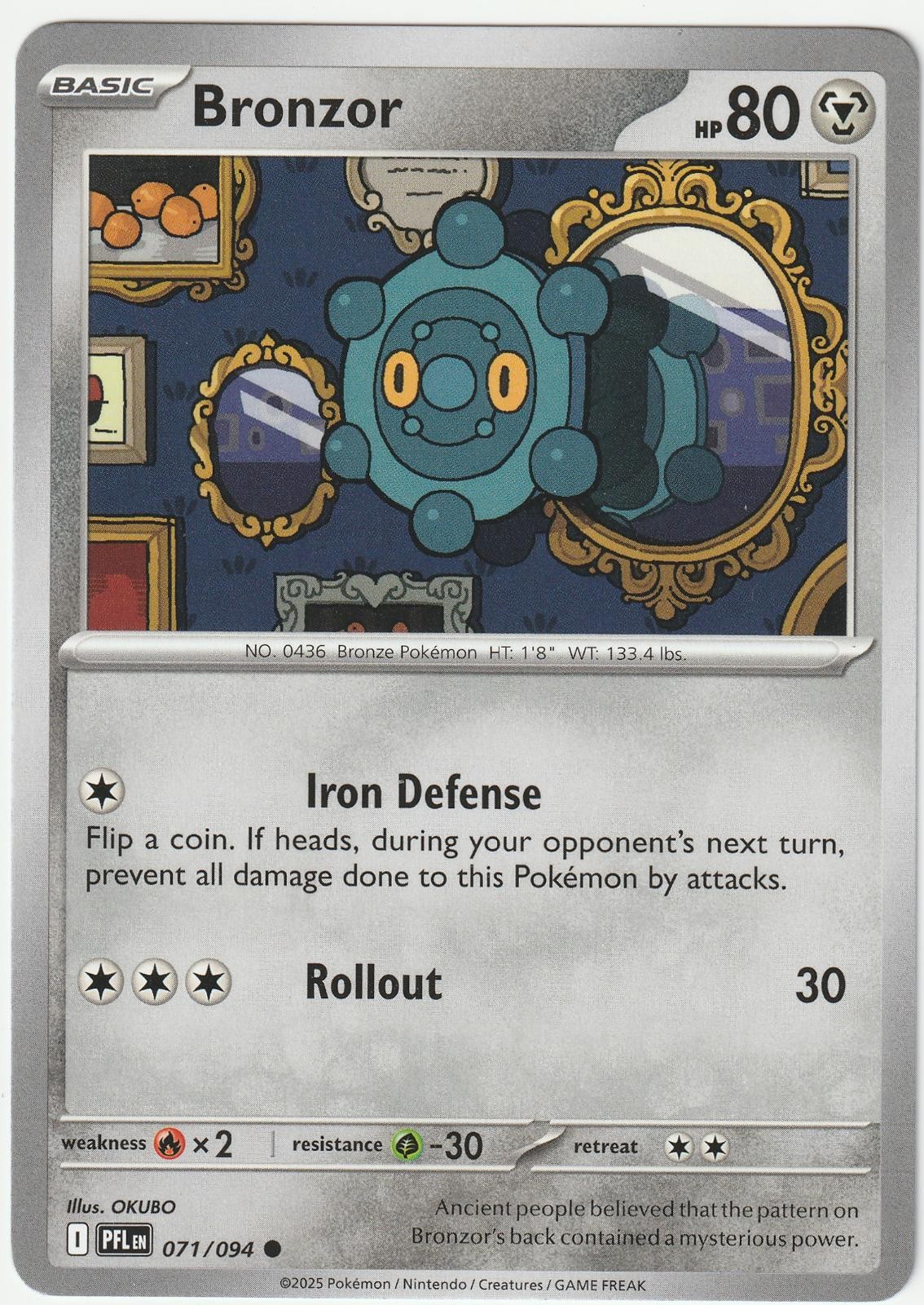 Bronzor 071/094 Common Phantasmal Flames Pokemon Near Mint