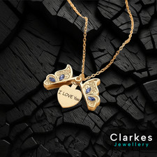 9ct Gold Filled Ladies Butterfly Pendant Necklace "I Love You" Engraved Gift