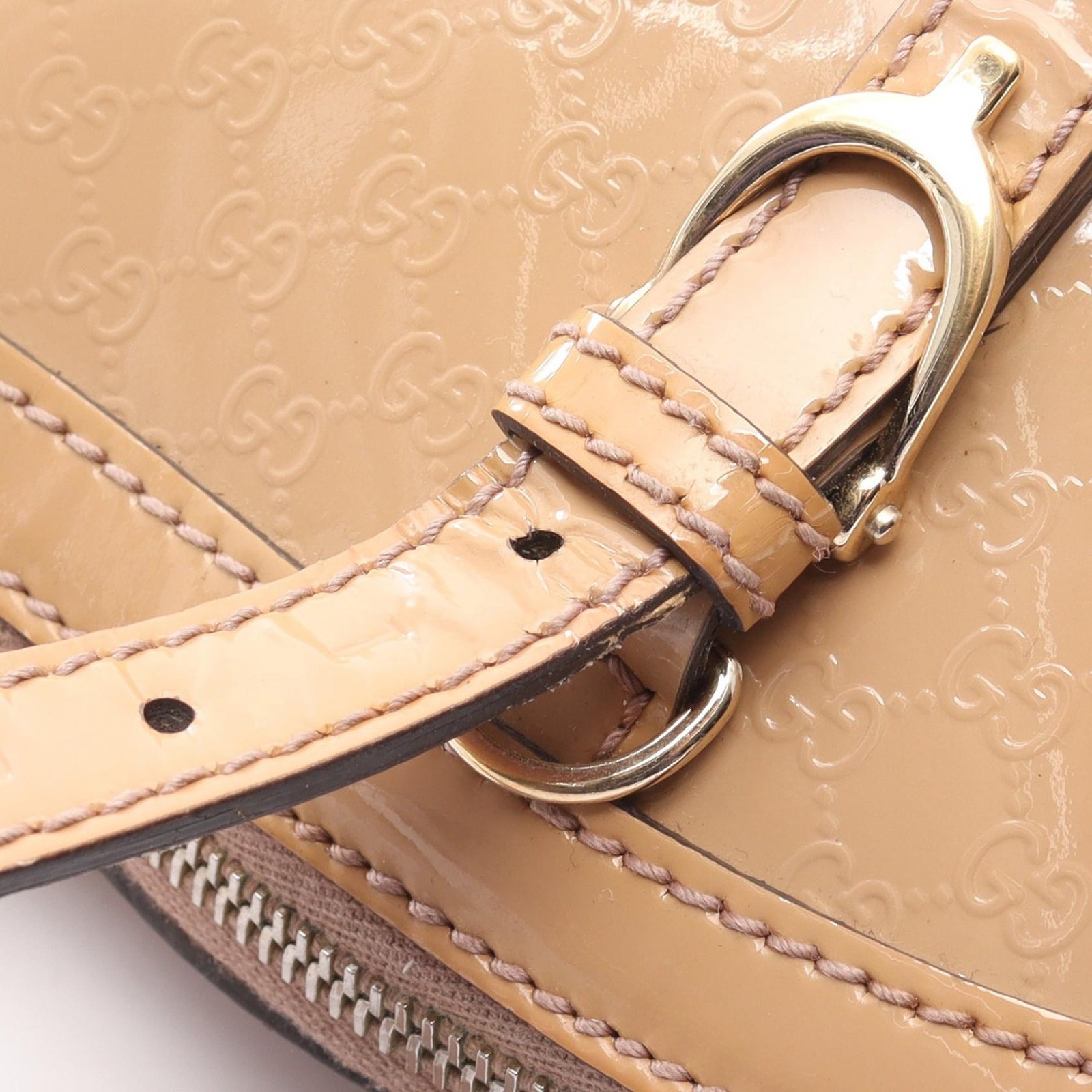 GUCCI Nice Micro Guccissima Shoulder Handbag 309617 Patent leather Pink Used thumbnail 11