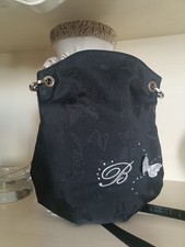 Borsa Tracolla Blumarine In Tessuto Nero Con Brillantini E Farfalla