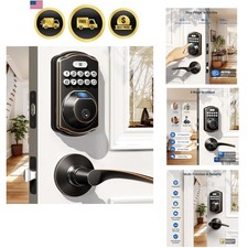 Fingerprint Door Lock Keyless Entry Electronic Deadbolt Smart Code Handle Set