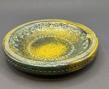 Vintage MCM RARE Aldo Londi For Bitossi 1960's Italian Green Pottery Ashtray 7"