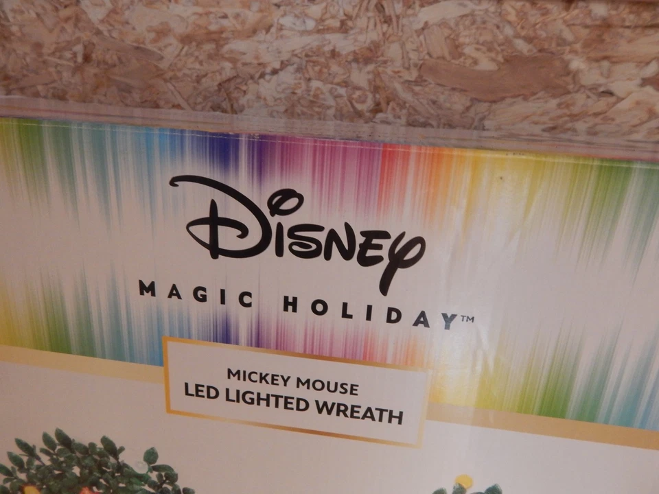 Corona Lowes Disney Mickey Mouse iluminada por LED 2,8 pies de alto con caja Foto 3 de 4