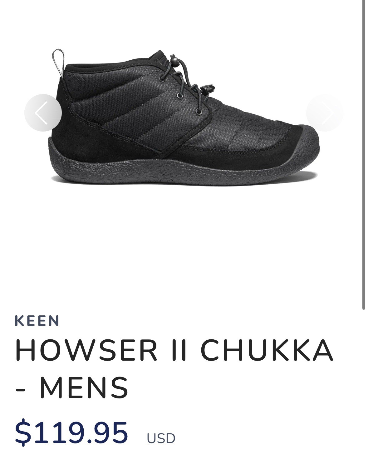 Stivali Chukka Keen Howser II da uomo neri da passeggio casual escursionismo taglia 11 5