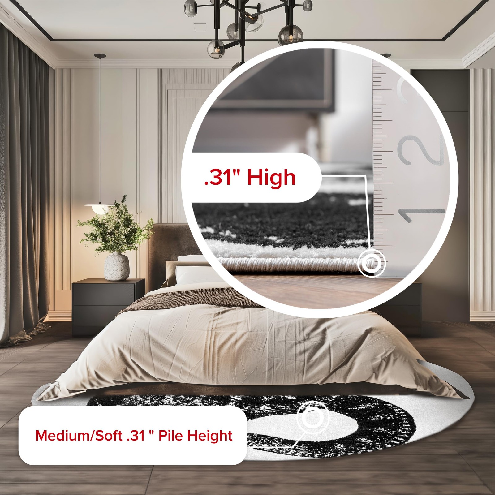 5x8 Thomas Paul Serpent Area Rug, Black & Off White, Snake Design, Non-Slip B... thumbnail 4