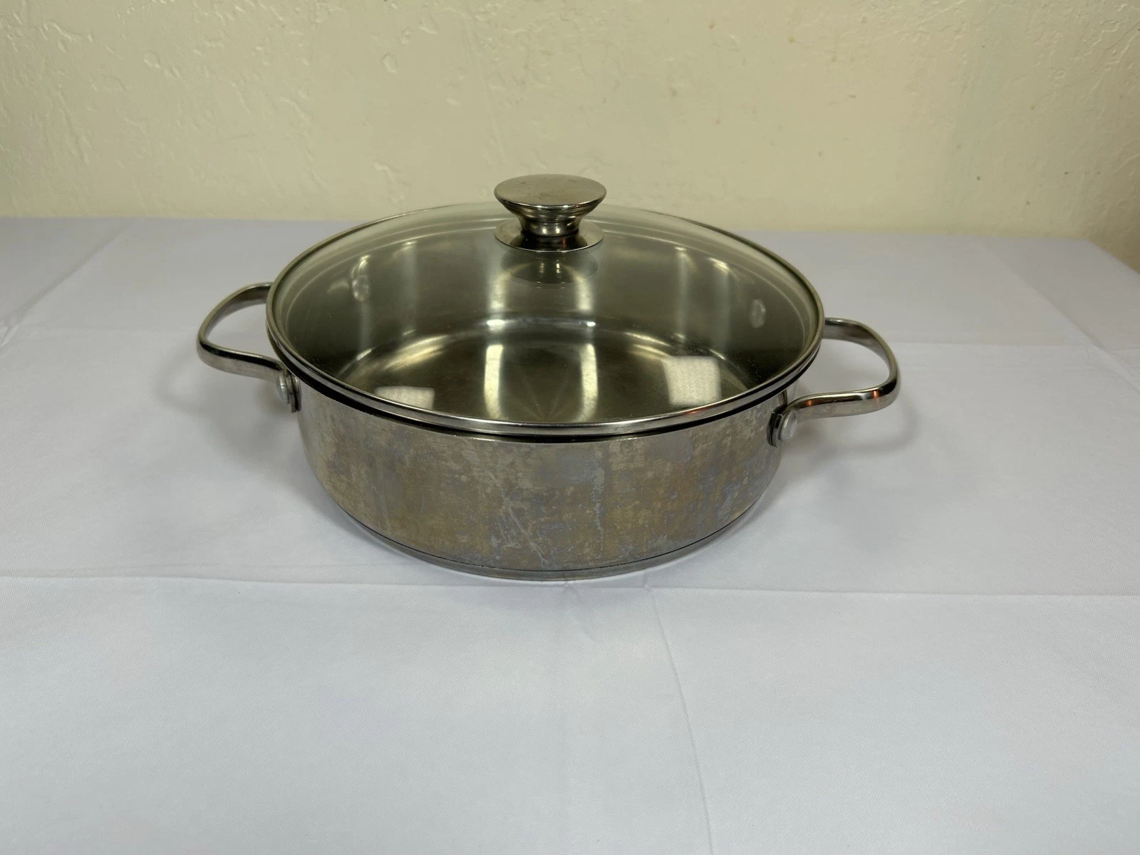 Wolfgang Puck 10” Casserole Pan With Lid Stainless Steel 18-10