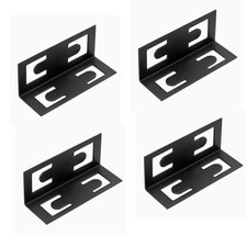 (4 Pack) Boltless Shelving Upright Connectors - Black- Metal Coated