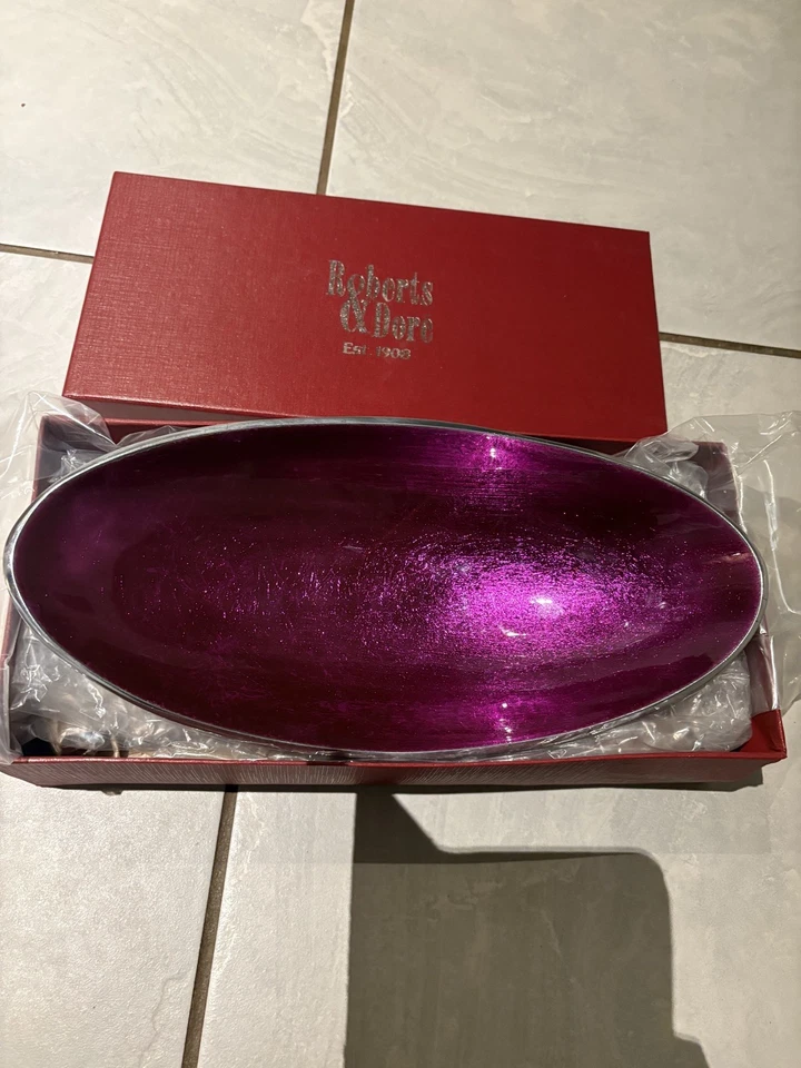 Roberts and Dore Metal and Enamel pink/purple Bowl 39x20cm Christmas idea - Image 3 of 3