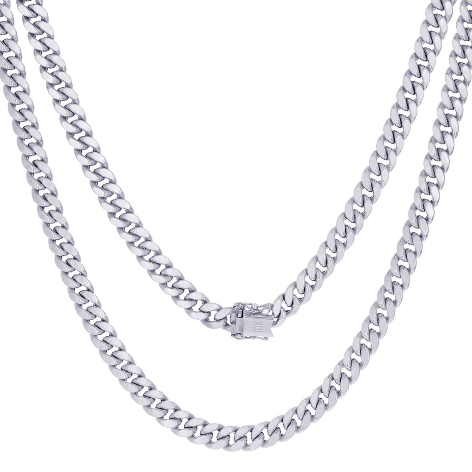 Collana Uomo A Maglie Cubane In Argento 925 - Catena A Frusta Spessa, Lunghezza Regolabile