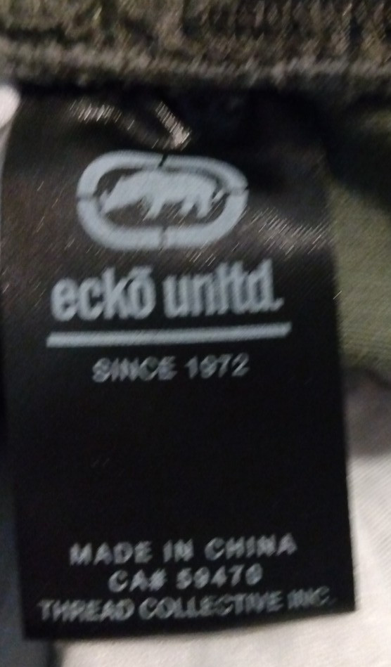 Ecko Unltd. Pants Mens XL Green Military Camo Jogger Gorpcore Streetwear Cargo