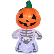 Inflatable Halloween Skeleton Ghost Pumpkin Head Blow Up Outdoor Yard Decoration