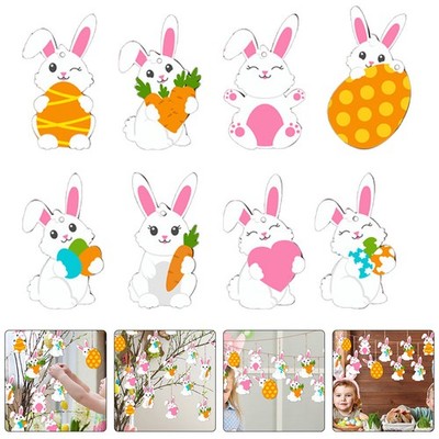 48 Pcs Hasen-Hängedekorationen Hängende Hasenornamente Bauernhaus-Hase-