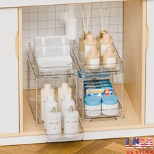 Pull Out Organizer Drawer Under Sink Storage Cabinet Multi-Use Solution