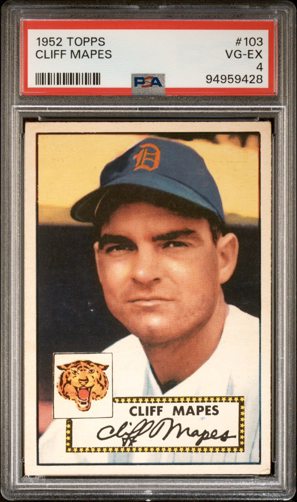 1952 Topps - Cliff Mapes #103 - PSA 4 - Newly Graded - Great Centering!!