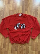 Vintage 101 Dalmatians Red Crewneck Sweatshirt Medium The Disney Store