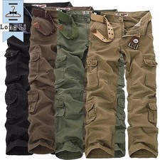 2023 Mens Military Cargo Pants Multi-pockets Baggy Men Cotton Pants Casual Overa