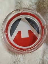 Cenicero redondo PROMO Marlboro Miles 4" vidrio transparente con flecha rojo montaña