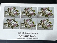 Portmeirion Pimpernel Placemats Set of 6. Antic Rose Design. Lovely quality. New