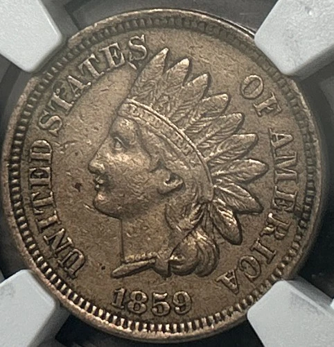 1859 Copper Nickel Cent, NGC AU Details, Free Shipping