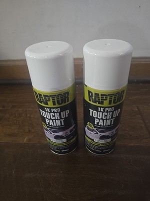 2x Raptor 1K Pro Universal Truck Touch Up Paint Spray 10oz UP4902 White 